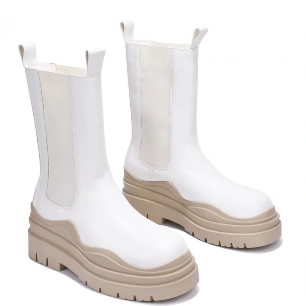 Blazing  Chunky Sole Biker Boot - Picture 6 of 9